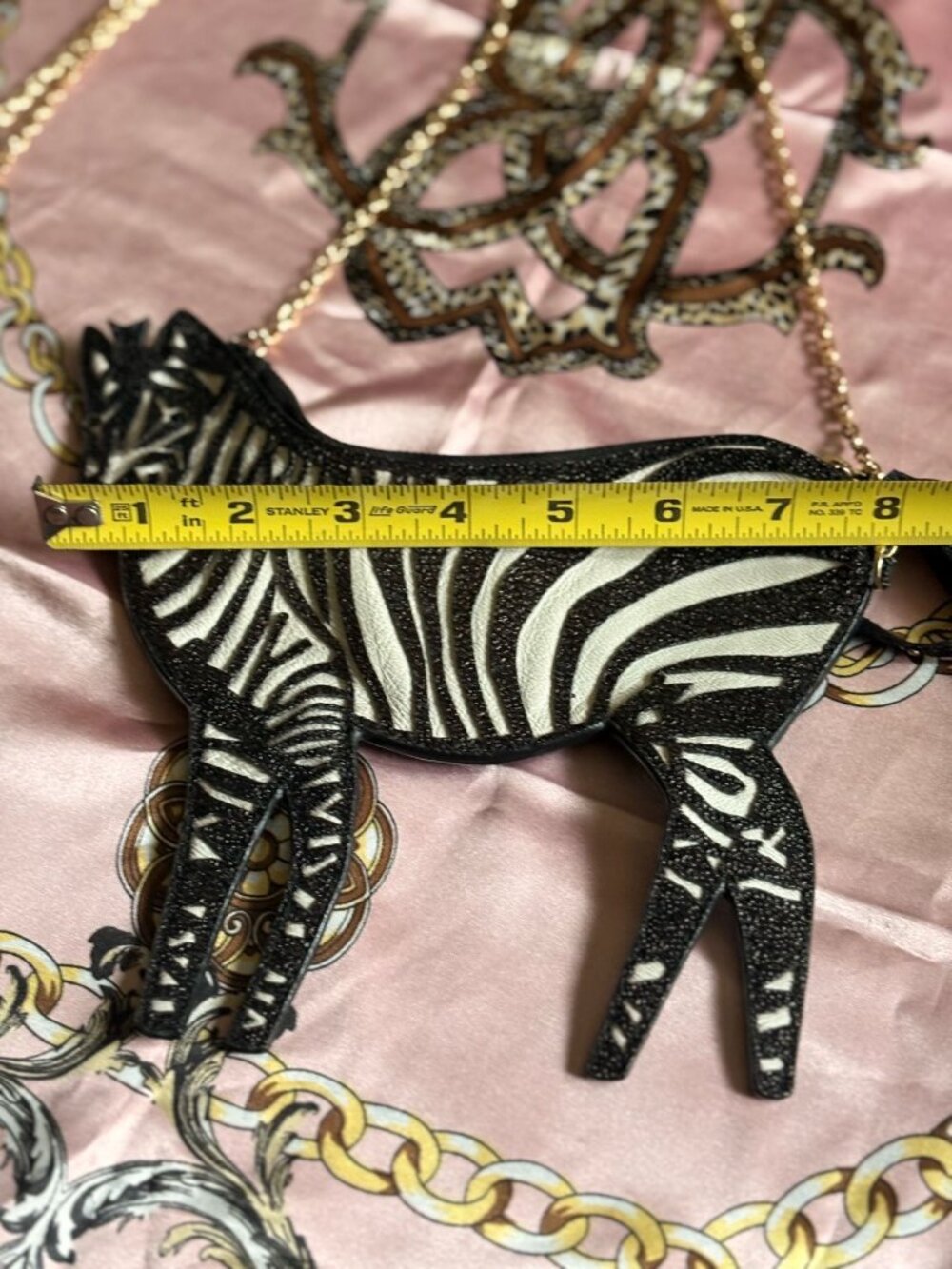 Zebra Shaped Novelty Crossbody Bag – Pebbled Vegan Leather